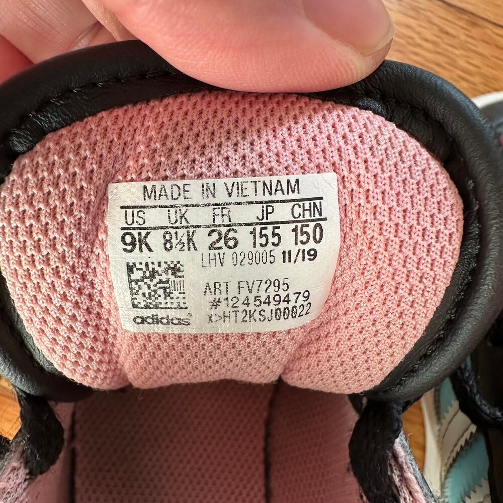 adidas Originals Vintage Inspired Hardcourt Hi Girls Toddler Leather Sneakers 9K - Picture 7 of 16